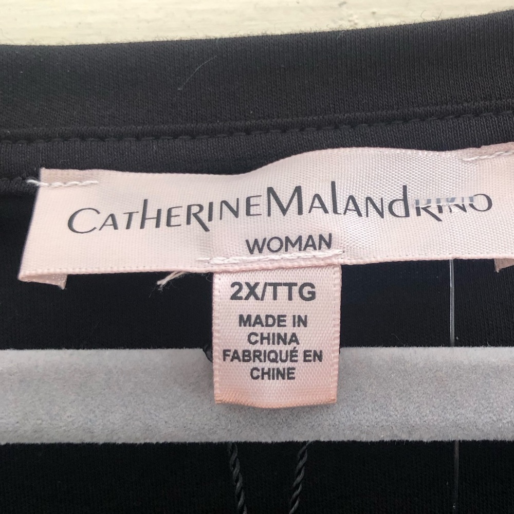 Catherine Malandrino Cotton Modal Embroidered Scallop Exaggerated Puff Sleeve 2X - Picture 12 of 14